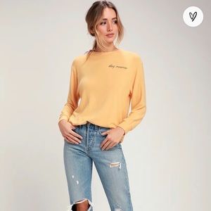 Lulus Dog Mama Mustard Yellow Sweater Top